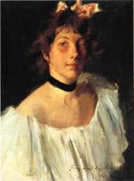 Chase, William Merritt - Portrait of A Lady in a White Dress aka Miss Edith Newbold